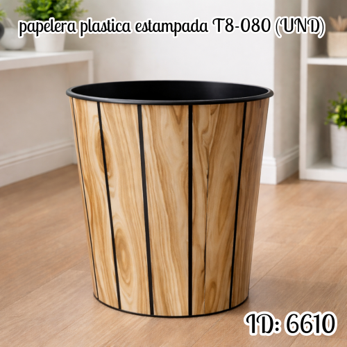 papelera plastica estampada T8-080 (UND)