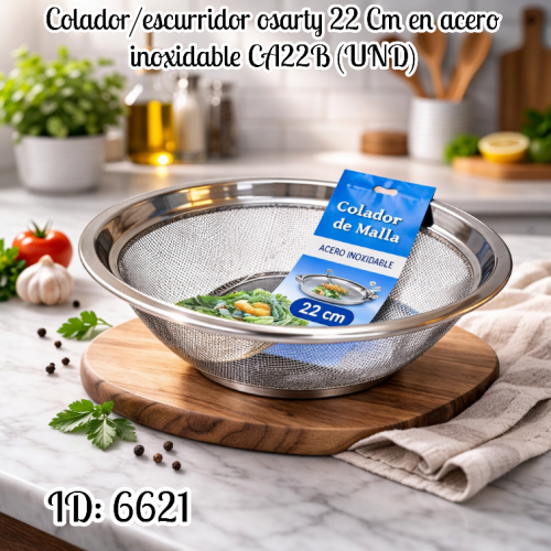 Colador/escurridor osarty 22 Cm en acero inoxidable al por mayor – Ref. CA22B