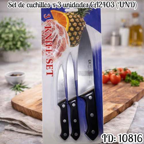 Set de cuchillos x 3 unidades CA2403 (UND)