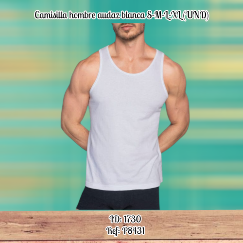 Camisilla hombre audaz blanca S-M-L-XL (UND)