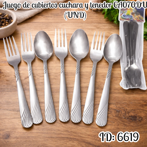 Juego de cubiertos cuchara y tenedor CA070DU (UND)