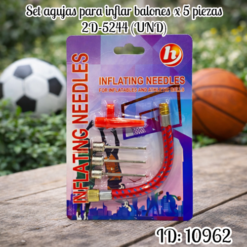 Set agujas para inflar balones x 5 piezas  2D-5244  (UND)