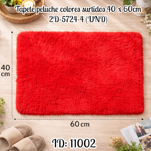 Tapete peluche colores surtidos 40 x 60cm 2D-5724-4 (UND)
