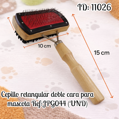 Cepillo retangular doble cara para mascota  Ref:JPG044 (UND)