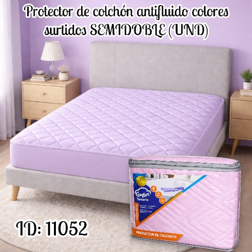 Protector de colchón antifluido colores surtidos SEMIDOBLE (UND)