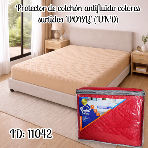 Protector de colchón antifluido colores surtidos DOBLE (UND)