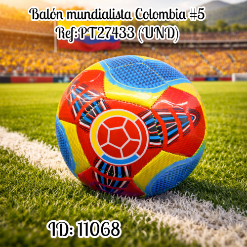Balón mundialista Colombia #5 Ref:PT27433 (UND)