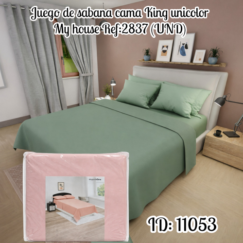 Juego de sabana cama King unicolor My house Ref:2837 (UND)