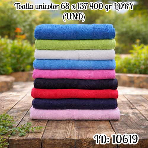 Toalla unicolor 68 x 137 400 gr LORY (UND)