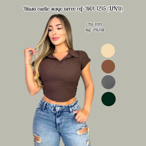 Blusa cuello sesgo aereo ref: B01-1215 (UND)