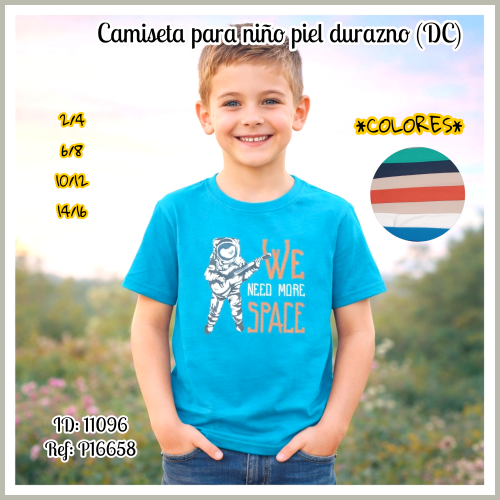 Camiseta para niño piel durazno (DC)