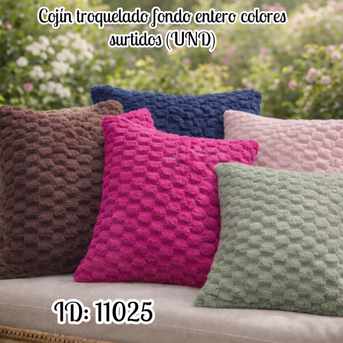 Cojín troquelado fondo entero colores surtidos (UND)
