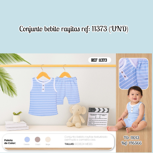 Conjunto bebito rayitas ref: 11373 (UND)