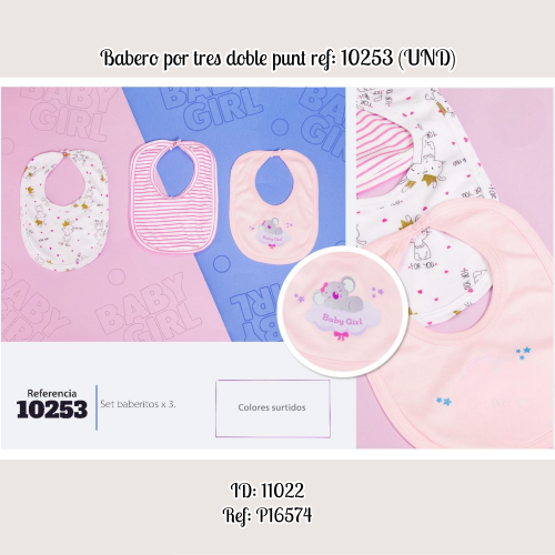 Babero por tres doble punt ref: 10253 (UND)