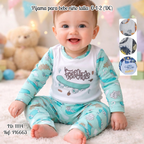 Pijama para bebe niño talla: 0-1-2 (DC)