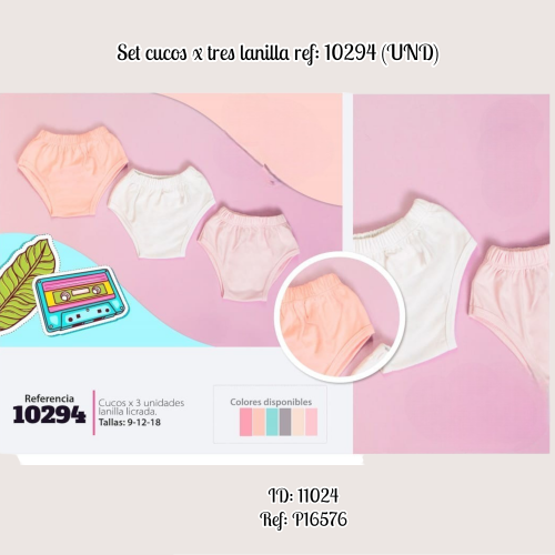 Set cucos x tres lanilla ref: 10294 (UND)
