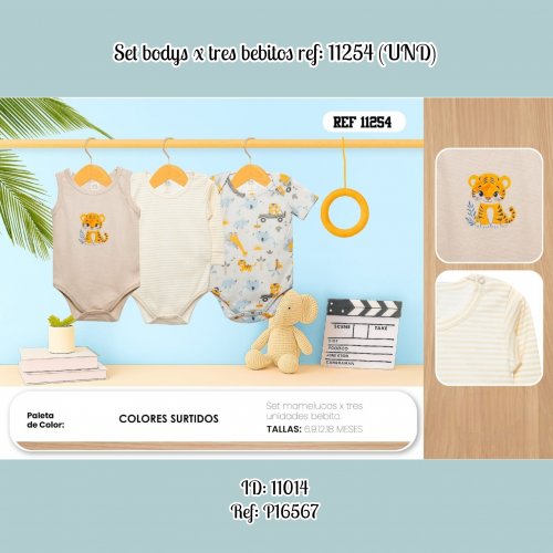 Set bodys x tres bebitos ref: 11254 (UND)
