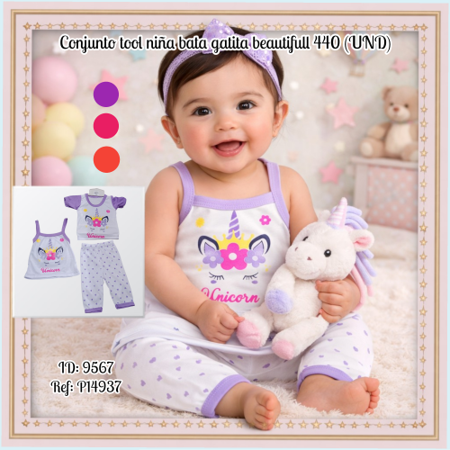 Conjunto tool niña bata gatita beautifull 440 (UND)