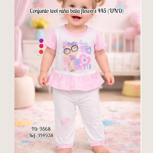 Conjunto tool niña bata flowers 445 (UND)