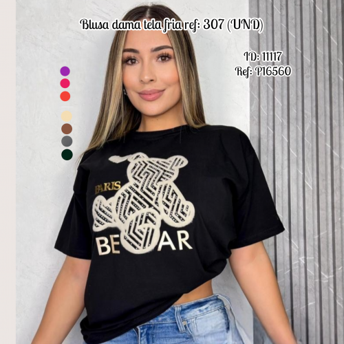Blusa dama tela fria ref: 307 (UND)