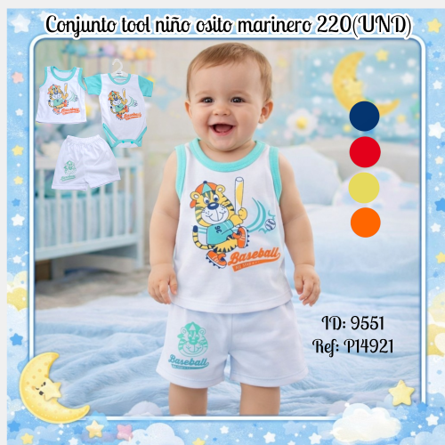 Conjunto tool niño osito marinero 220(UND)