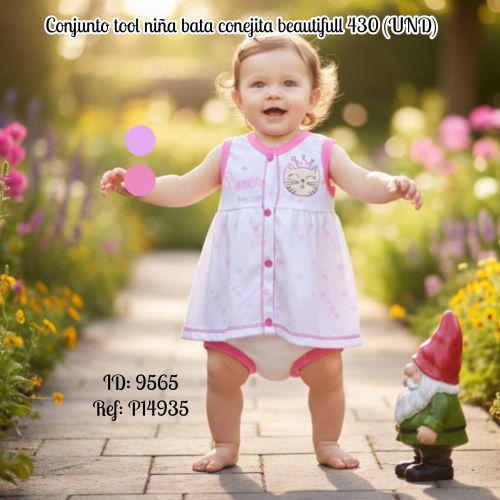 Conjunto tool niña bata conejita beautifull 430 (UND)