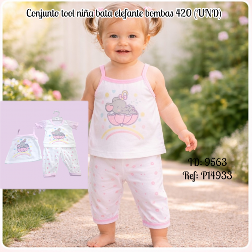 Conjunto tool niña bata elefante bombas 420 (UND)