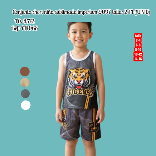 Conjunto short niño sublimado imperium 9097 talla: 2-14 (UND)
