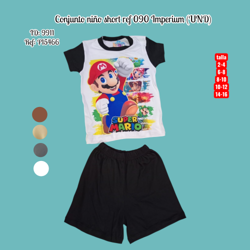 Conjunto niño short  ref 090 Imperium (UND)