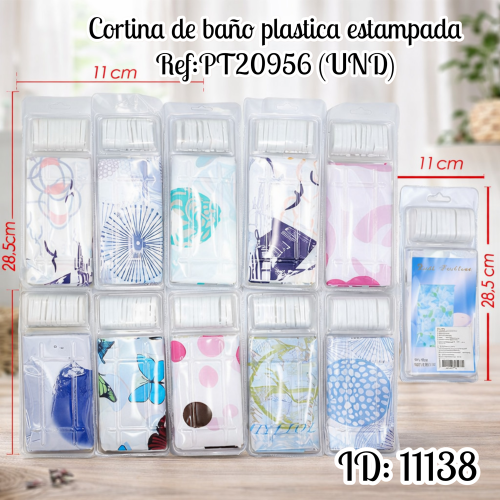 Cortina de baño plastica estampada Ref:PT20956 (UND)