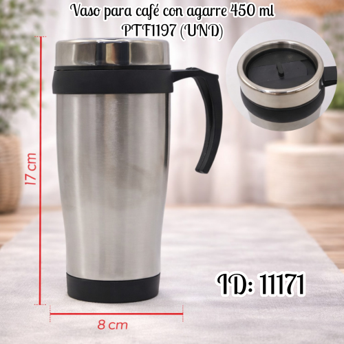Vaso para café con agarre 450 ml PTF1197 (UND)