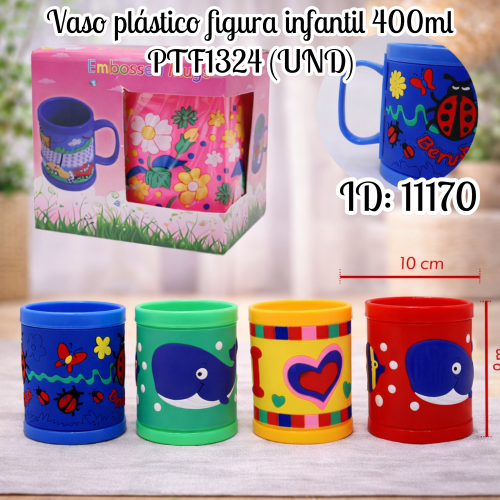 Vaso plástico figura infantil 400ml PTF1324 (UND)