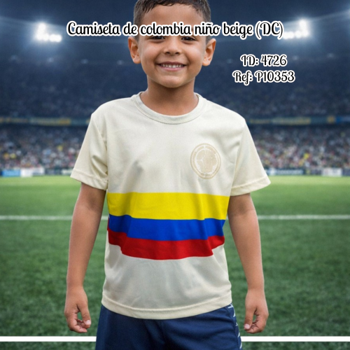 Camiseta de colombia niño beige (DC)