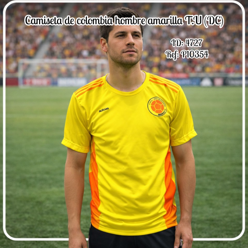 Camiseta de colombia hombre amarilla T.U (DC)