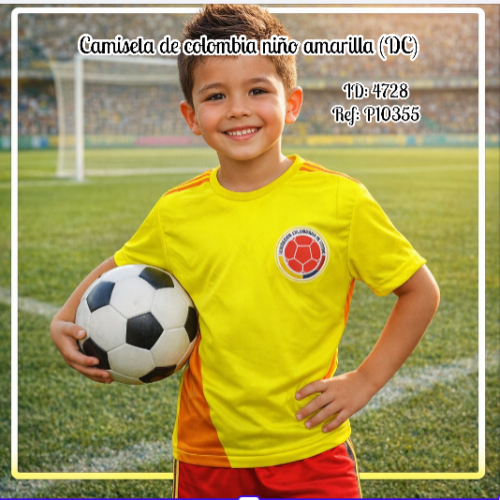 Camiseta de colombia niño amarilla (DC)