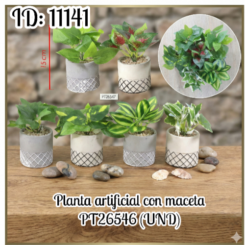 Planta artificial con maceta PT26546 (UND)