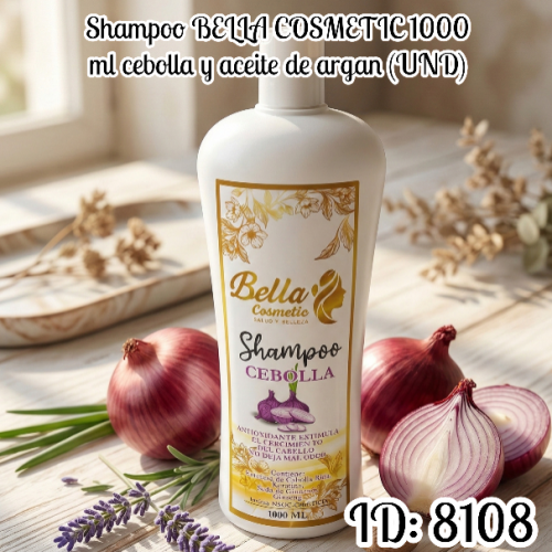 Shampoo BELLA COSMETIC 1000 ml cebolla y aceite de argan (UND)