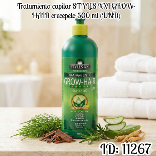 Tratamiento capilar STYLES XXI GROW-HAIR crecepelo 500 ml (UND)