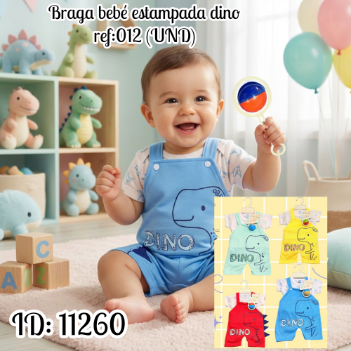 Braga bebé estampada dino ref:012 (UND)