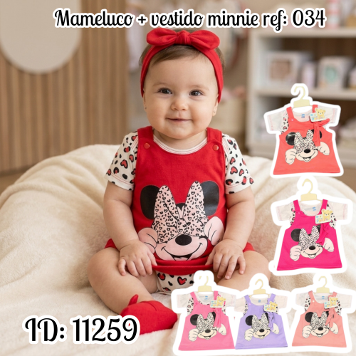 Mameluco + vestido minnie ref: 034