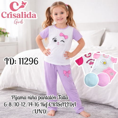 Pijama niña pantalón Talla 6-8/10-12/14-16 Ref:CRISALIDA (UND)