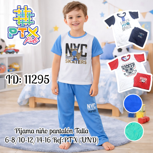 Pijama niño pantalón Talla 6-8/10-12/14-16 Ref:PTX (UND)