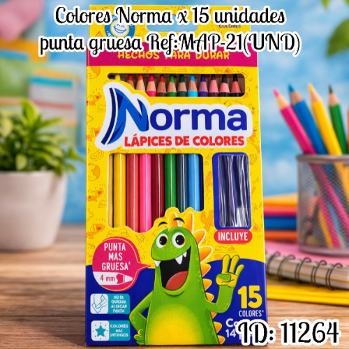 Colores Norma x 14 unidades punta gruesa Ref:MAP-21(UND)