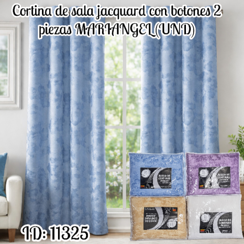 Cortina de sala jacquard con botones 2 piezas MARIANGEL (UND)