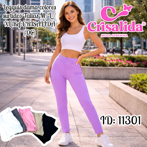 Legguis dama colores surtidos Tallas M/L/XL Ref:CRISALIDA (DC)