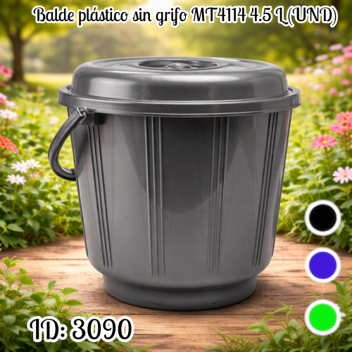Balde plástico sin grifo MT4114 4.5 L (UND)