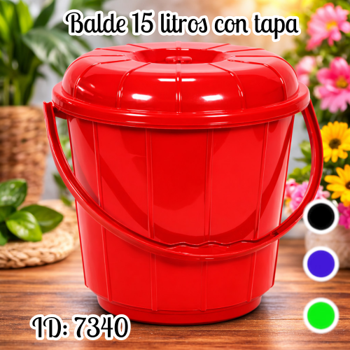 Balde 15 litros con tapa