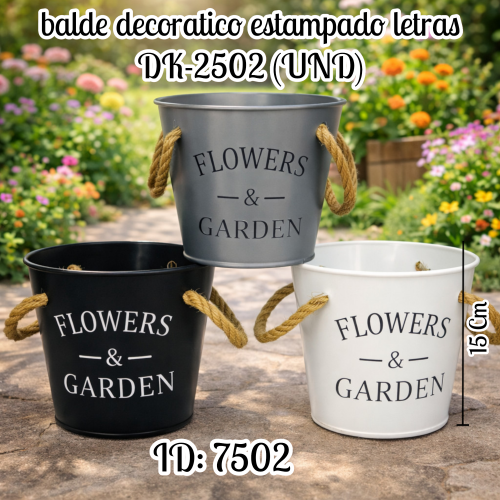 balde decoratico estampado letras  DK-2502 (UND)