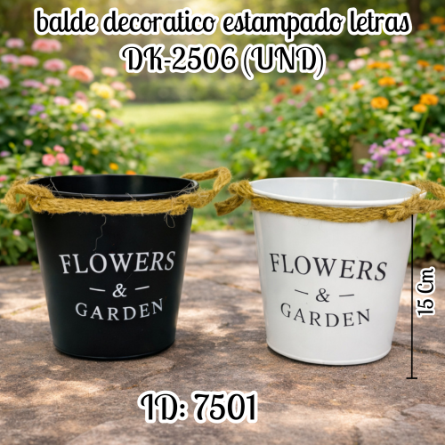 balde decoratico estampado letras  DK-2506 (UND)