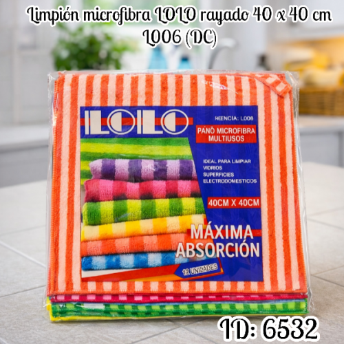 Limpión microfibra LOLO rayado 40 x 40 cm L006 (DC)